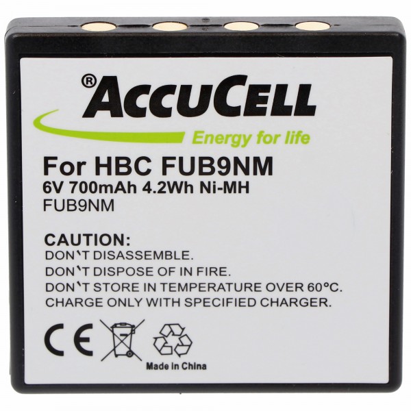 Batterie AccuCell pour HBC FUB9NM, BA209000, 209060, BA209061