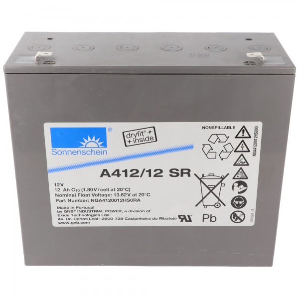 Sonnenschein Dryfit A412 / 12SR batterie au plomb PB 12Volt 12Ah