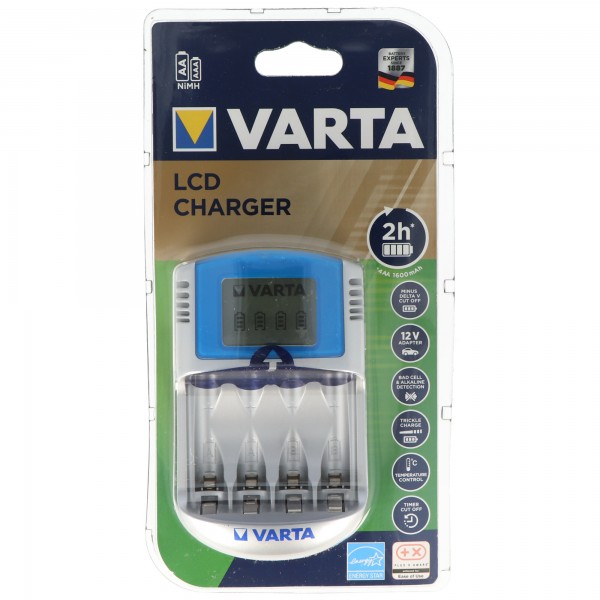 Varta 57070 Chargeur LCD pour 2 ou 4 Mignon / AA ou Micro / AAA