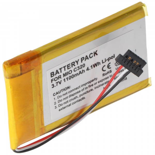 Batterie adaptéee pour Mitac Mio C320, C520, C700, C720, C800, C810