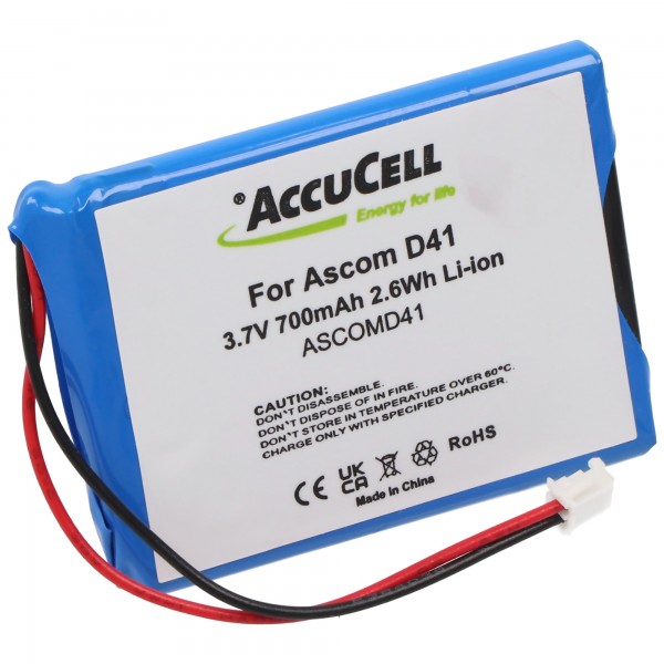 AccuCell batterie adaptée pour Ascom D41 batterie FA01302005, FA83601195