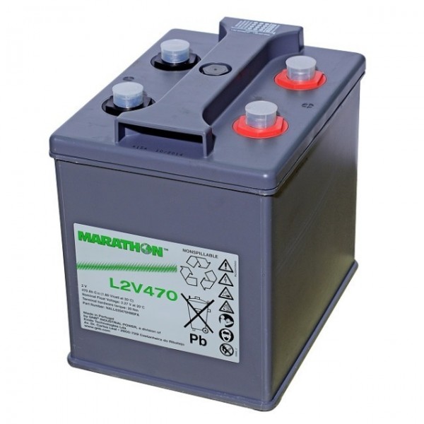 Batterie au plomb Exide Marathon L2V470 avec connexion à vis M8 2V, 470000mAh
