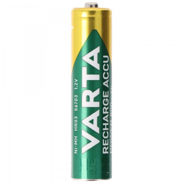 Batterie Varta NiMH, Micro, AAA, HR03, 1,2 V/800 mAh Accu Power, préchargée, boîte de vente au détail (paquet de 10)