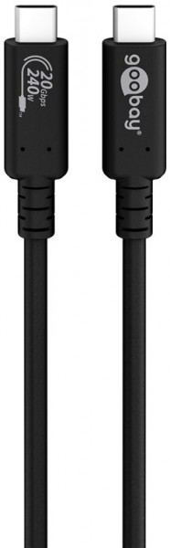 Câble Goobay Sync & Charge USB-C™, USB4™ Gen 2x2, 240 W, 2 m - USB-C™ mâle > USB-C™ mâle