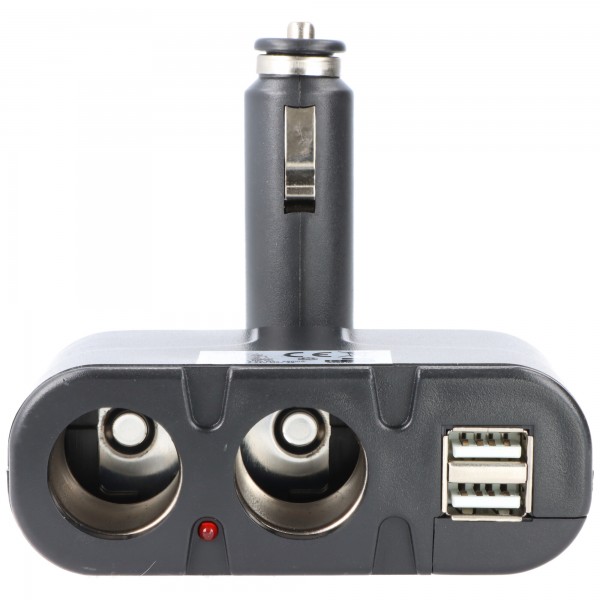 Adaptateur voiture AccuCell, distributeur allume-cigare - prise vers 2x prise + USB