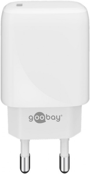 Chargeur rapide Goobay USB-C™ PD (Power Delivery) (20W) blanc - adapté aux appareils avec USB-C™ (Power Delivery) tels que l'iPhone 12