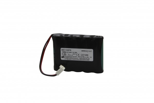 Batterie NiMH pour Caradyne Criterion 40, 60 Monitor 6.0 Volt 1.6 Ah conforme CE