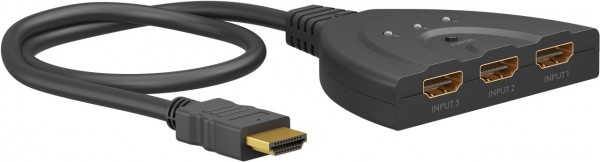 Commutateur Goobay HDMI™ 3 à 1 (4K @ 30 Hz) - pour basculer entre 3 appareils HDMI™ connectés à 1 écran HDMI™