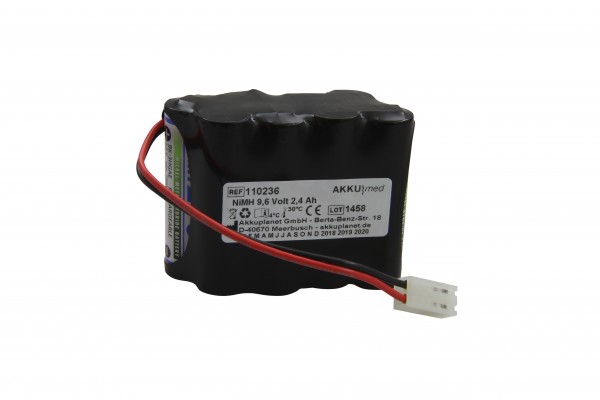 Batterie NiMH rechargeable pour Cardiette ECG Recorder AR600ADV 9,6 Volt / 2,4 Ah conforme CE