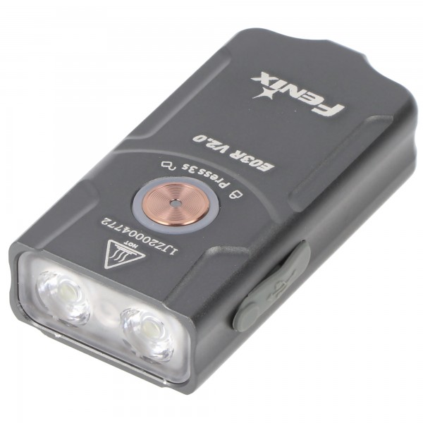 Porte-clés LED Fenix E03R V2.0, max 500 lumens, avec feu de position en rouge et vert, ultra-léger et compact, batterie Li-Polymère 400mAh intégrée