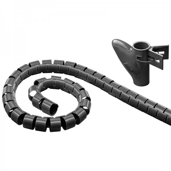 WireTube noir tuyau spiral robuste de 2,5 m pour la gestion du passage des câbles