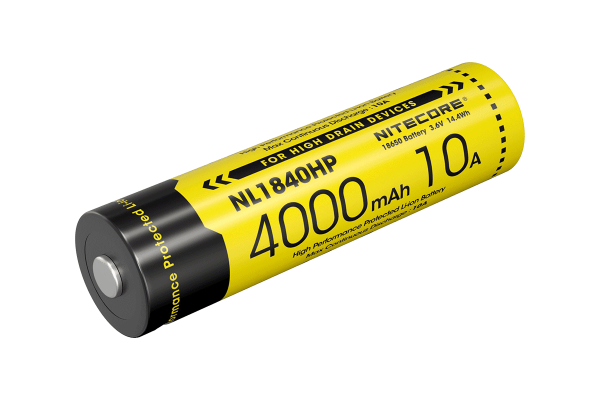 Batterie Nitecore 18650 Li-Ion, NL1840HP, 4000mAh, avec circuit de protection
