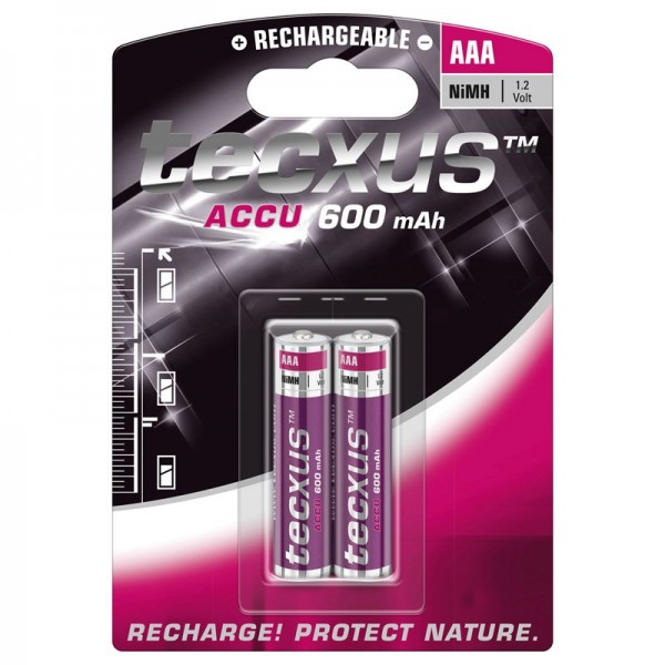Batterie NiMH Tecxus Micro, AAA, LR03 avec 600mAh en blister